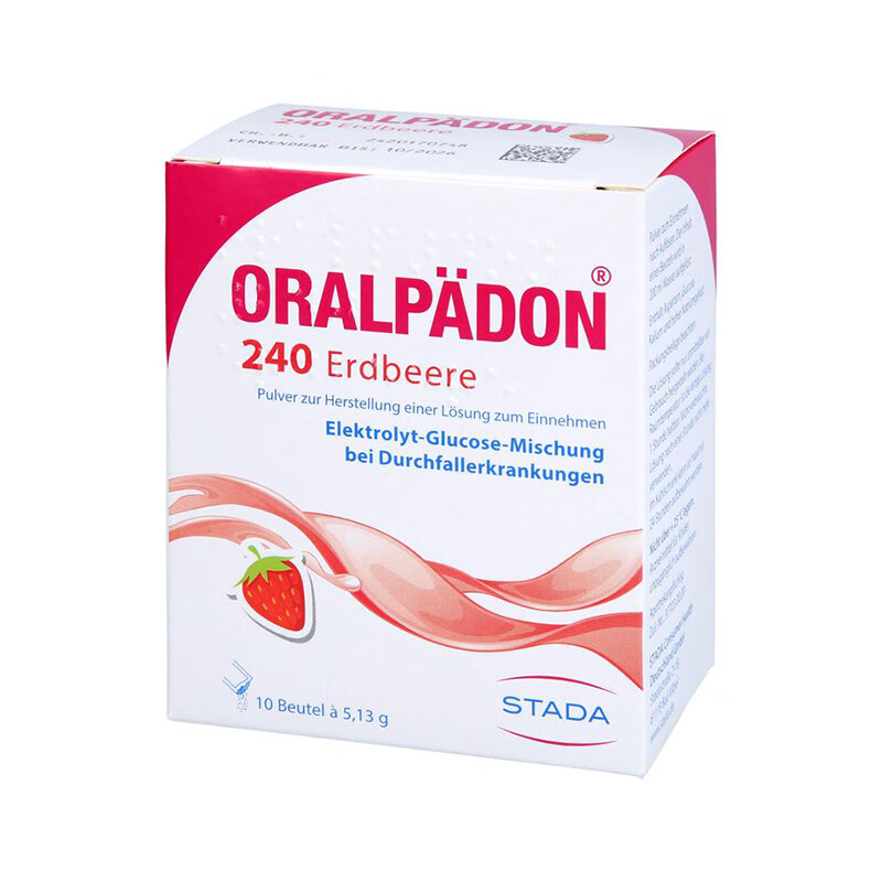 STADA Germany imported Oralpaedon rehydration salt infant electrolyte water rehydration granules baby children adult diarrhea 103.3g*2 boxes strawberry flavor + banana flavor combination pack