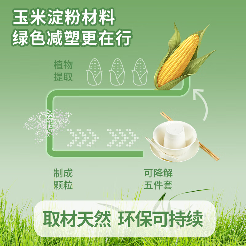 Youao disposable tableware set 20 sets of bowls, cups, plates, spoons and chopsticks 5-piece set food-grade New Year's dinner no-wash