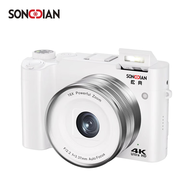 SONGDIAN digital camera front and rear dual camera 6400W high-definition mirrorless camera vlog portable student entry-level camera dc218 white 256G memory