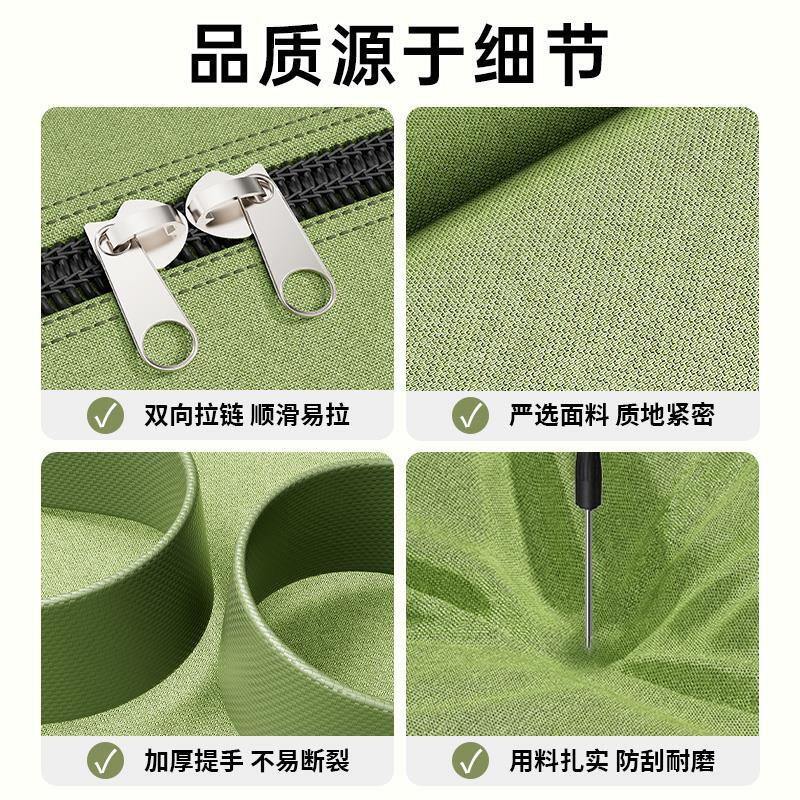 Manyueyi thickened canvas moving packing bag household large-capacity clothes and quilts organizer luggage dust-proof handbag khaki-extra large 68*46*33cm upgraded canvas material丨strong and durable