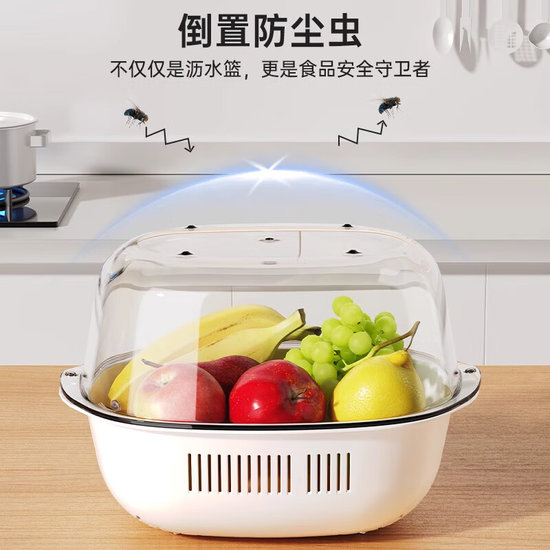 Added kitchen sink drain basket double-layer thickened fruit plate home living room coffee table sink drain basket