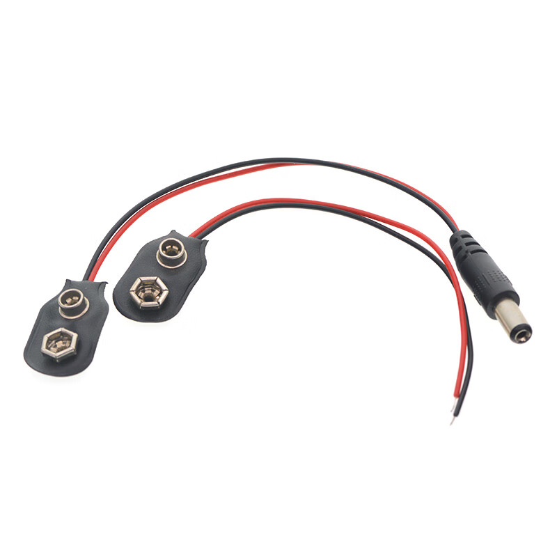 TaoTimeClub 9V battery cap battery buckle 6F22 square carbon battery battery buckle battery cap with wire DC power plug 9V battery buckle wire no specifications