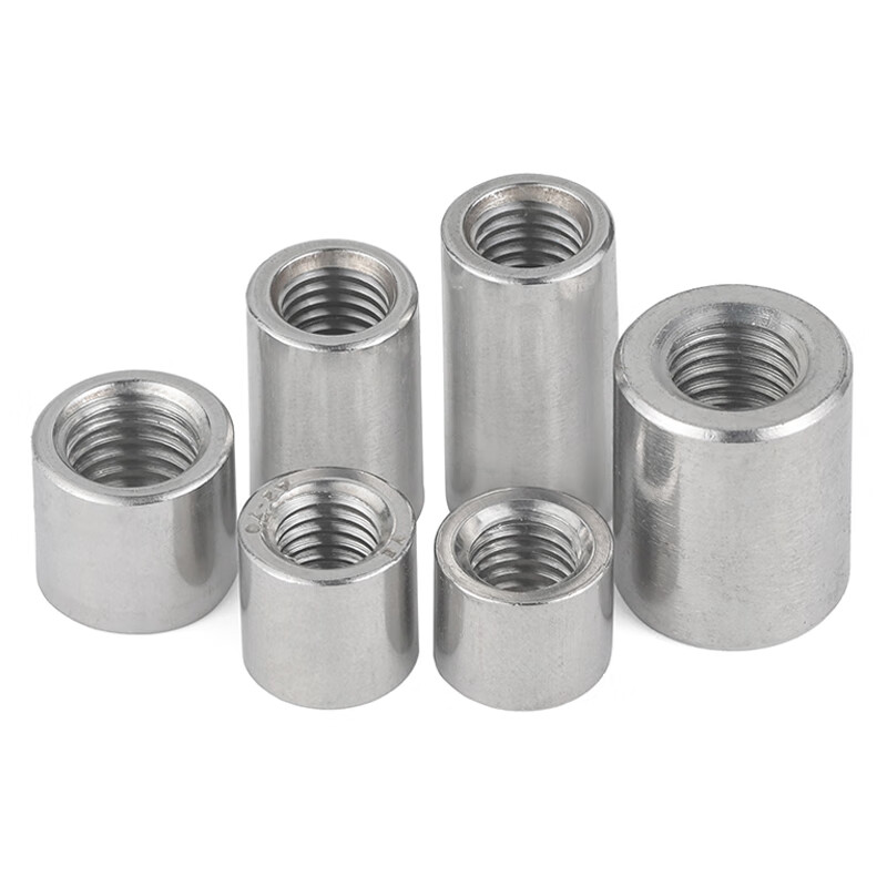 Jinggong extended nut 304 stainless steel cylinder thickening and height welding internal thread round nut column m4m5m6m8m10 M8*50* 12 (2 pieces)