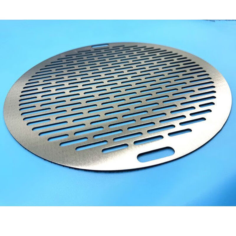 Barbecue net round large size 304 round stainless steel punched barbecue net thickened grate barbecue integrated charcoal fire food 39cm diameter one-piece barbecue net