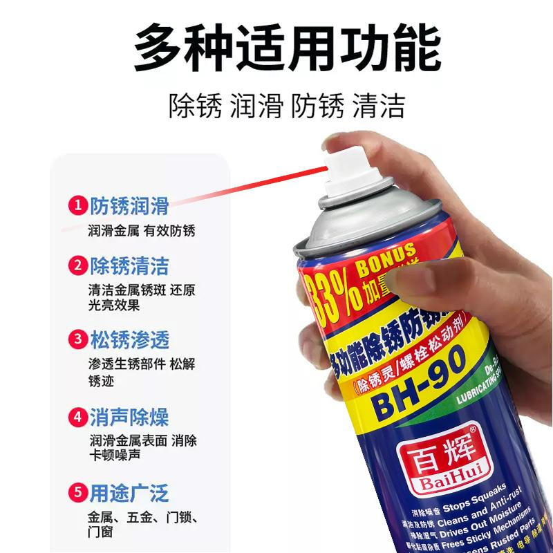Rust remover, metal cleaning, strong anti-rust door shaft, hinge, door lock, abnormal noise, lubricating screw, rusty butter, doors and windows, Huirunhe rust remover (33) 450ML*1 bottle price