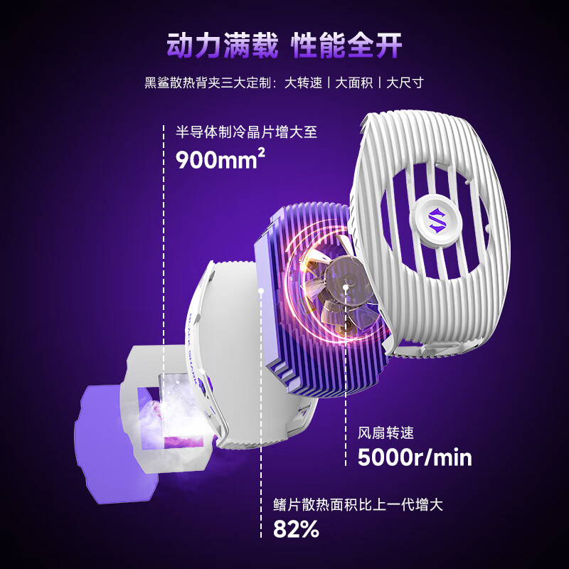 Black Shark 5Neo mobile phone radiator 15W high power single unit sudden temperature drop 32 Mobile live game cooling back clip suitable for Apple 17 OnePlus Meizu Red Magic Xiaomi IQOO