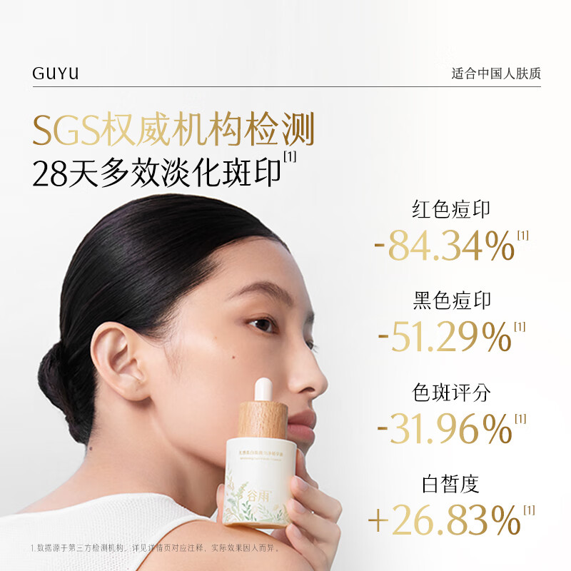 Guyu Whitening Essence Mask Combination, Blemish Bottle 5ml + Milk Mask 1 Piece, Trial Experience Travel Pack