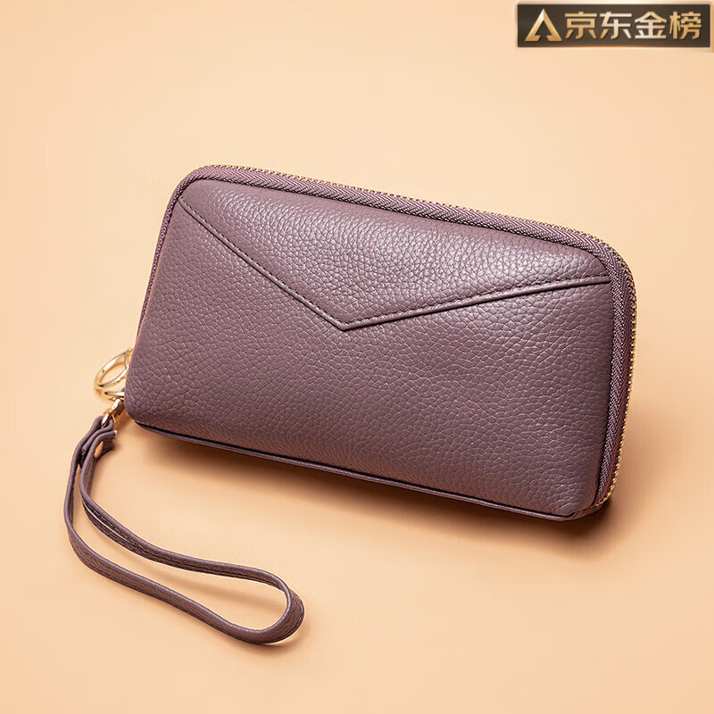 GUIG Germany imported quality genuine leather coin purse women's long 2025 new fashion simple patchwork clutch bag for women black