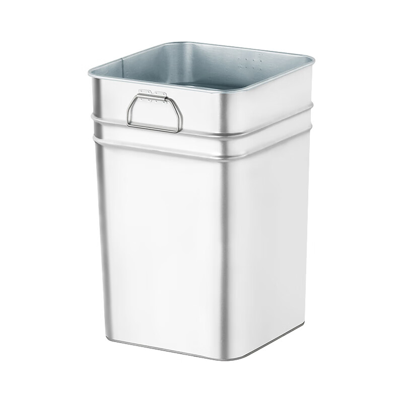 Outdoor stainless steel trash can liner round rectangular outdoor custom iron peel box galvanized inner barrel zinc iron barrel galvanized round liner 22X22X32CM portable binaural 2 pieces randomly sent