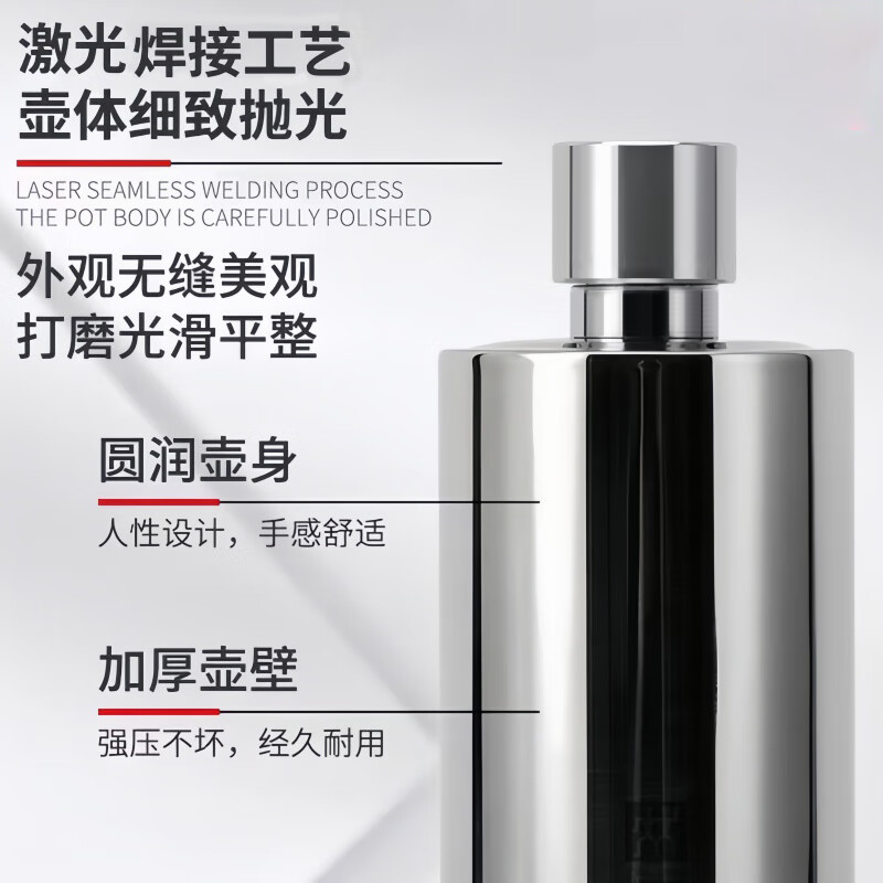 PAKCHOICE wine bottle 304 stainless steel wine bottle food grade take-out wine bottle Mabo bottle liquor storage bottle 1 catties mirror