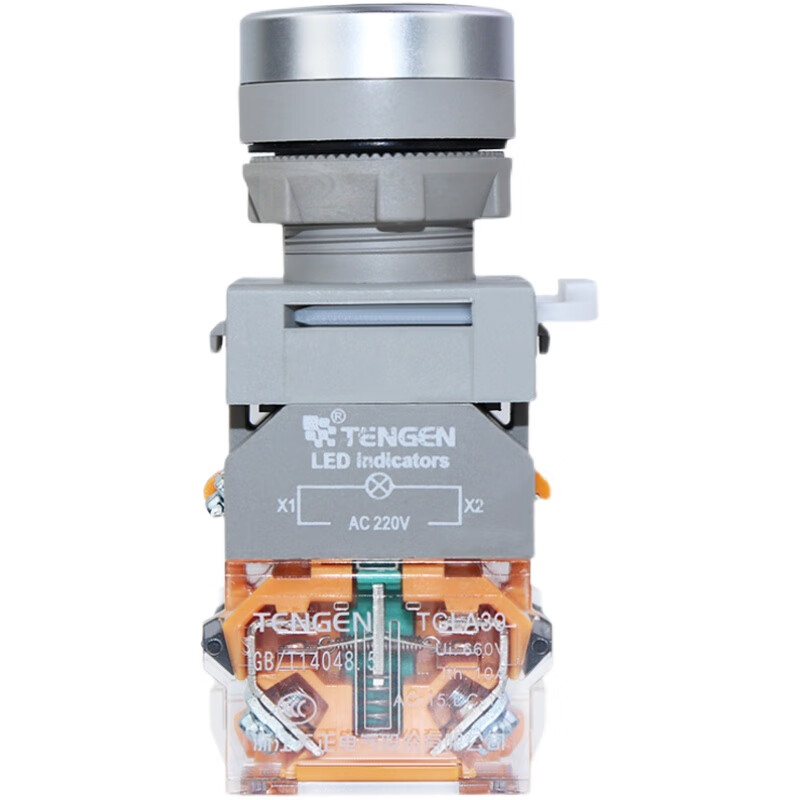 Tianzheng illuminated push button switch 220V 24V 380V self-reset 22mm start stop TGLA39B- red TGLA39B-11BND 220V