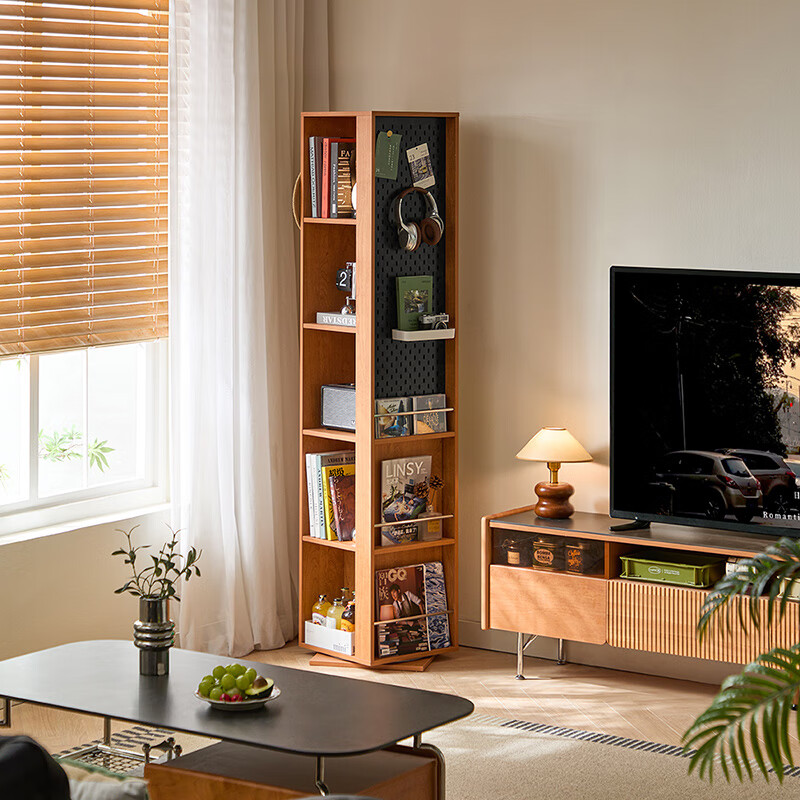 Lin's home entrance rotating full-length mirror full-body fitting hole board bookshelf bookcase floor-standing home turning wall QA1I Yage series