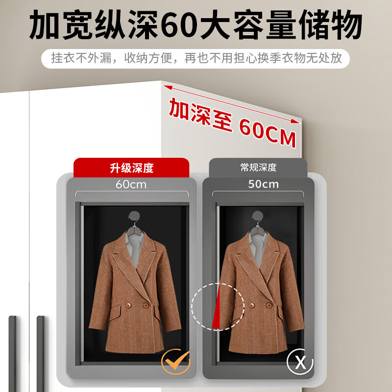 Quanyou solid wood wardrobe home bedroom simple children's storage cabinet economical rental room custom-made wardrobe 4 doors length 160 depth 60 height 200 main cabinet plus complete decoration