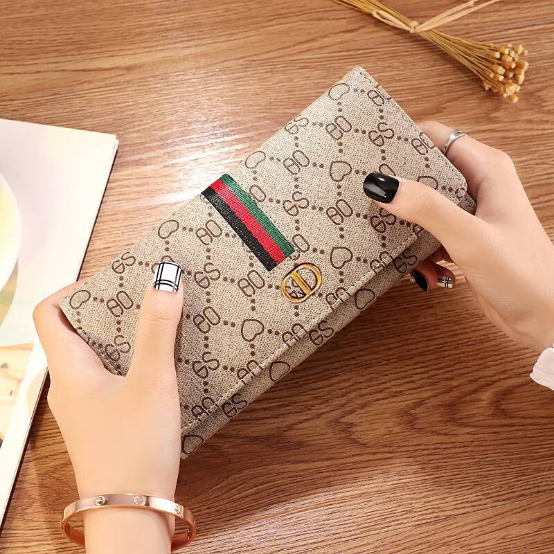 Scarecrow Long Wallet Mobile Phone Bag Dual-Purpose Ladies 2023 New Card Holder Two-in-One Wallet Women's Wallet Holder Girls Heart 10 Card Slots Can Hold Mobile Phones Long Style