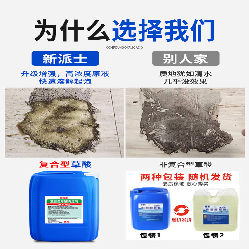 Oxalic acid cleaner, ceramic tile toilet powerful descaler, exterior wall back-alkali high concentration solution, industrial cement cleaner