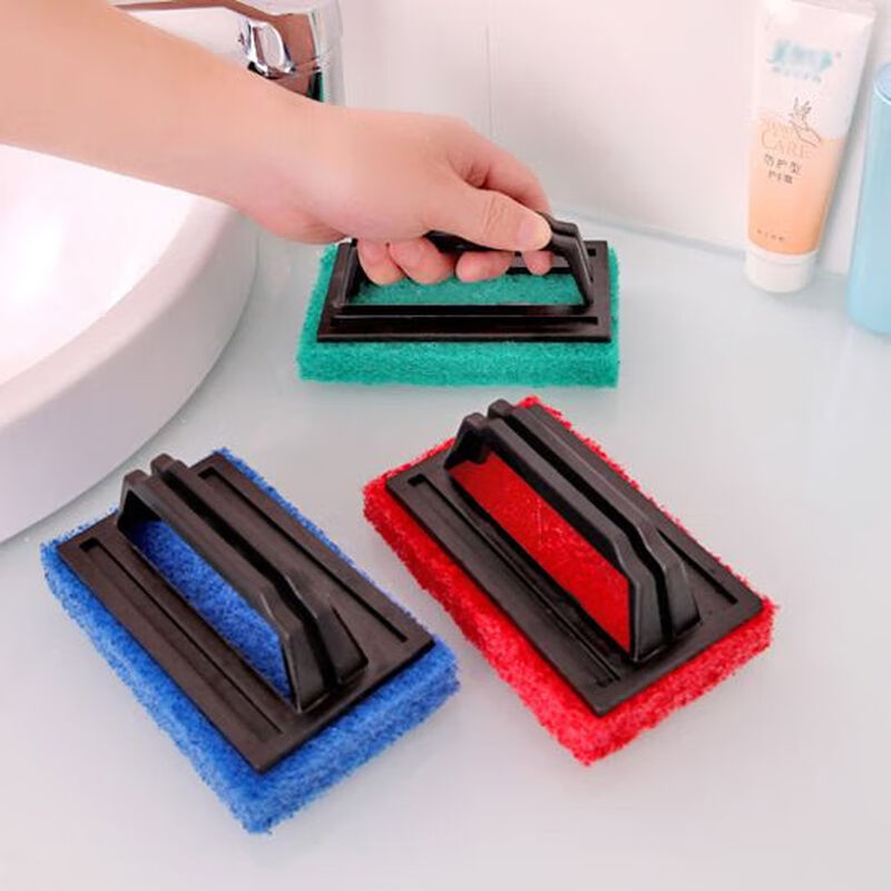Scouring pad emery polished thickening bathroom cleaning brush with handle bathroom tile glass floor brush kitchen decontamination pot magic sponge wipe 10000 repeat customers recommended color decontamination brush 6 rectangular brushes