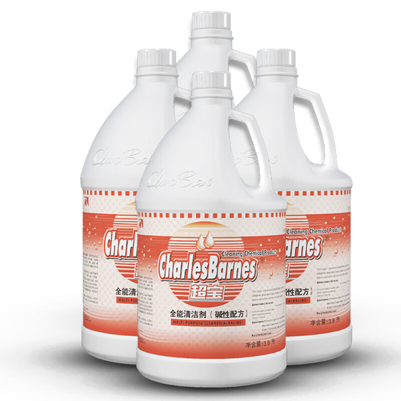 Baiyun Chaobao Cleaning All-Purpose Neutral Cleaner Hotel Floor Bathroom Tile Descaling and Decontamination Multi-Purpose Cleaner 3.8L Large Bottle DFF011 Chaobao Alkaline All-Purpose Cleaner/1 Box of 4 Bottles (Tools Free)