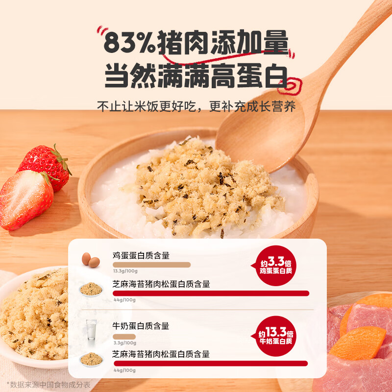 Ying's Yi Xiaokou Sesame Seaweed Pork Floss 75g Children's Mixed Rice Ingredients High-Protein Pork Floss for Infants and Young Children