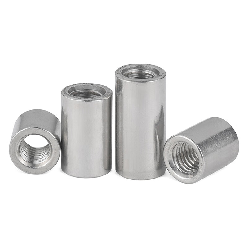 Jinggong extended nut 304 stainless steel cylinder thickening and height welding internal thread round nut column m4m5m6m8m10 M8*50* 12 (2 pieces)