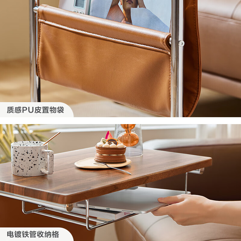 Lin's home retro mobile bedside table sofa side table bay window desk small apartment writing computer table wood industry BG056