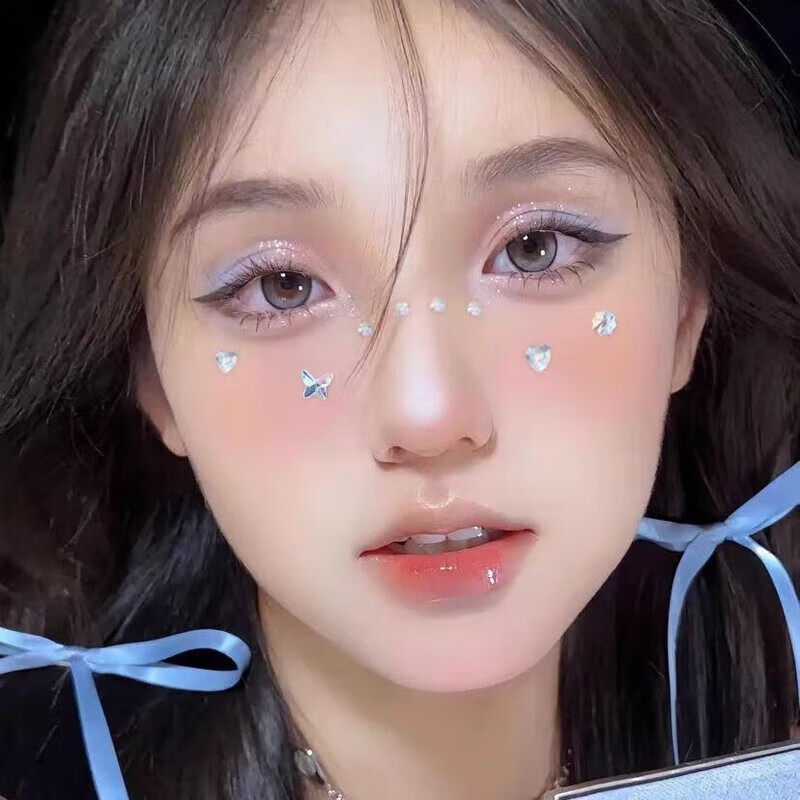 Gemeng Children's Day stage makeup face jewelry concert face stickers diamond broken diamond eye makeup bright diamond tear diamond face rhinestones