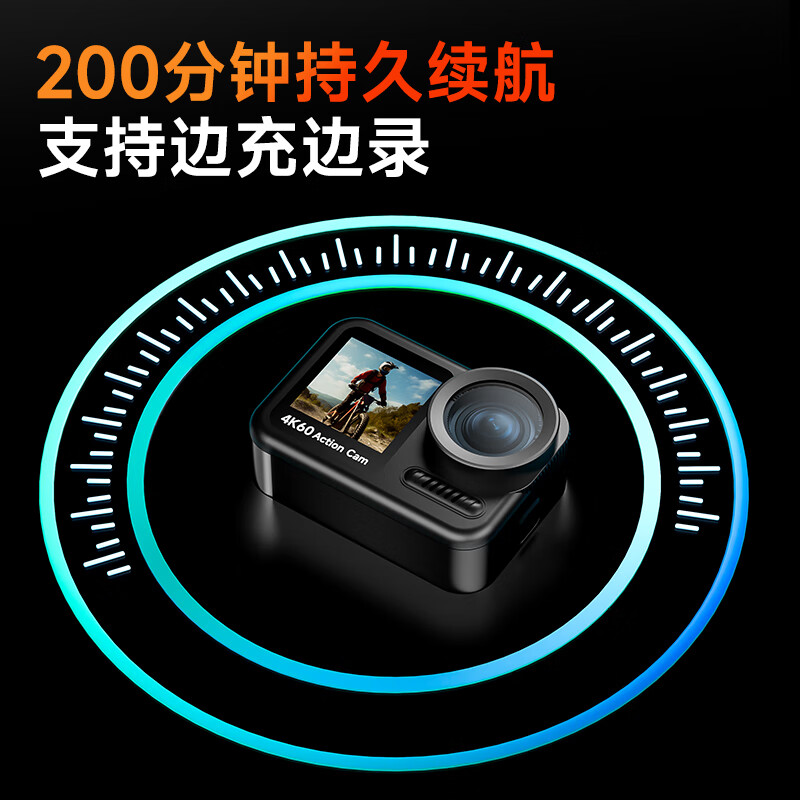 CAIZU 4K handheld sports camera chest hanging neck vlog electric vehicle motorcycle riding recorder sports camera thumb camera outdoor fishing 20 meters waterproof Z860 magnetic hanging neck set +128G