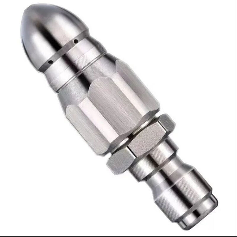 Water rat unblocks the head rat high-pressure nozzle stainless steel 1/4 quick-plug front one back six sprays lower pipe cleaning one pack thickened stainless steel water rat front 1 back six dredge artifact