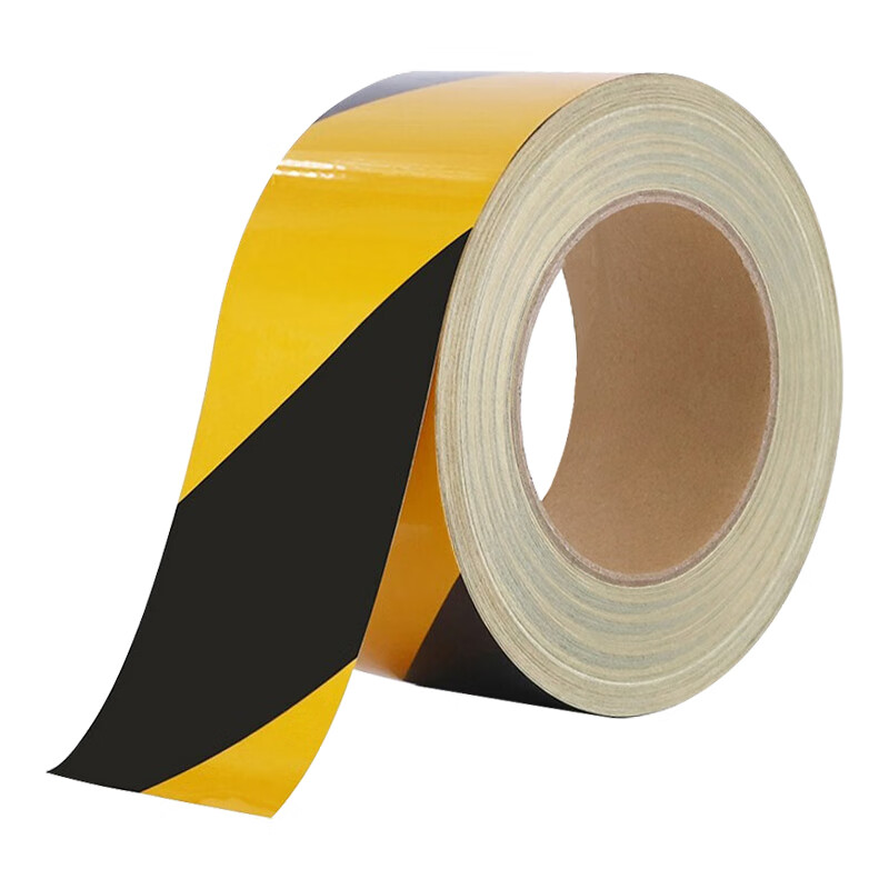 Quxing black and yellow reflective stickers twill warning tape reflective strips 5cm long 45.7 meters safety warning isolation marking ground stickers