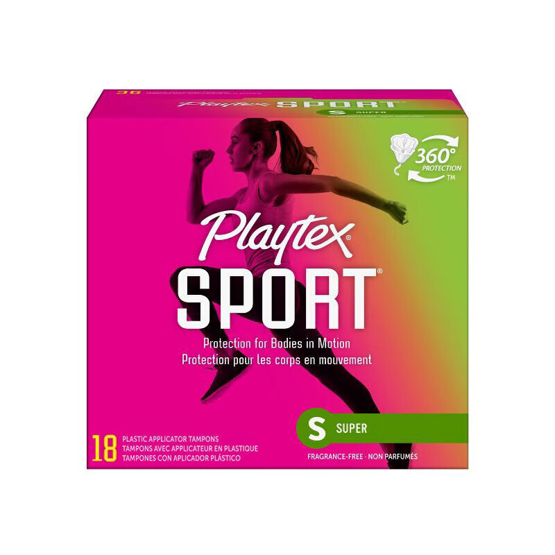 Playtex sports series long catheter playtex tampons flow rate no sensation during menstruation protection no burden when traveling and entering water large flow 18 pieces