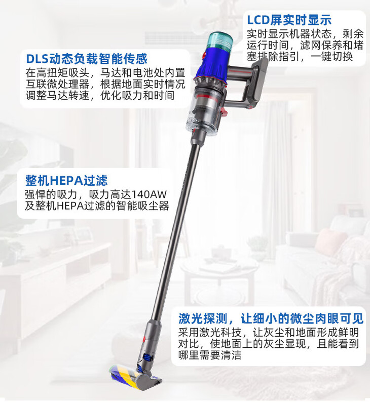 Dyson (DYSON) vacuum cleaner V8V10V11V12FluffyV15G5Absolute suction household floor washing, suction and mopping all-in-one V10SlimFluffy lightweight version + hidden wire bracket