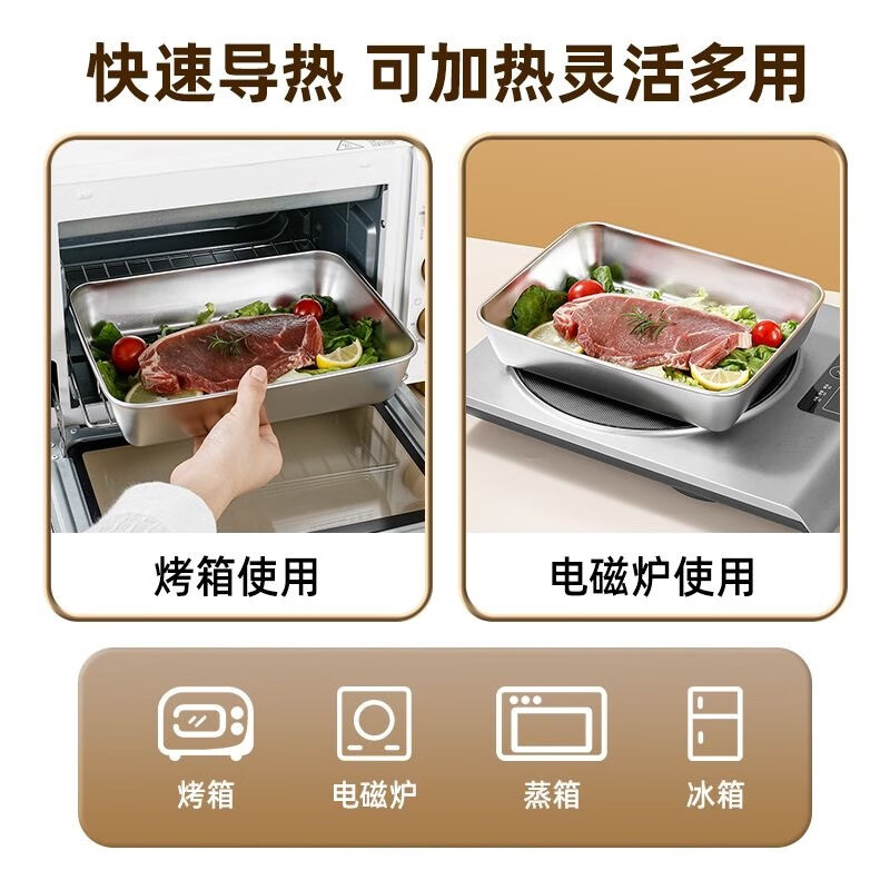 Ye Yu 40x30CM 316 stainless steel dumpling box household dumplings and wontons frozen crisper refrigerator storage box with lid main picture length 25 width 20 height 4 cm 316