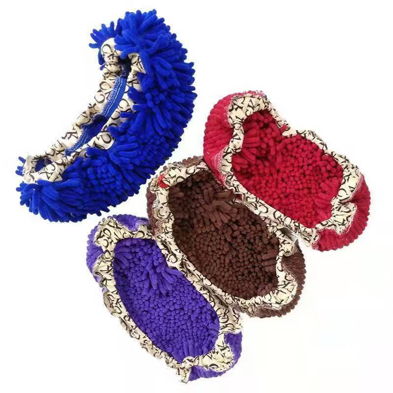 Caterpillar mop, chenille mop special replacement cloth, thickened caterpillar replacement cloth, elastic band, washable household general purpose, random color, only the cloth head does not have a pole, thickened long-haired cloth cover 38x13cm, two pieces