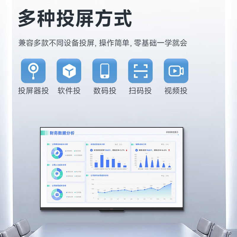 Skyworth 85-inch conference video conference flat-panel TV all-in-one 4K wireless projection conference room display 3+64G office commercial training and teaching 85C3GT screen projection device