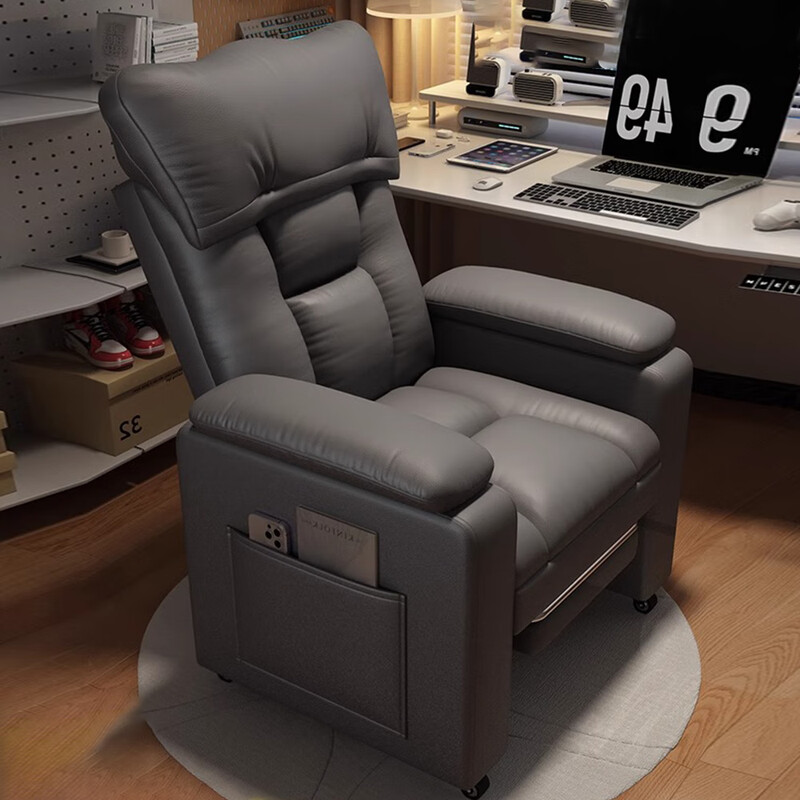 Natural Elements Computer Sofa Chair Home Gaming Chair Comfortable Sedentary Lazy Sofa Space Capsule Study Reclining Office Seat Pulley Model Gray + Footrest - Technology Fabric