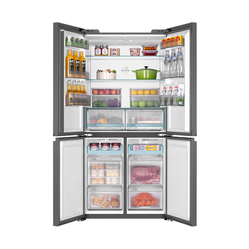 Haier 518L refrigerator 594mm professional ultra-thin zero-embedded cross-door refrigerator cross-door household refrigerator first-class energy efficiency variable frequency air-cooled frost-free refrigerator dry and wet separate storage + EPP ultra-clean system + three-speed variable temperature