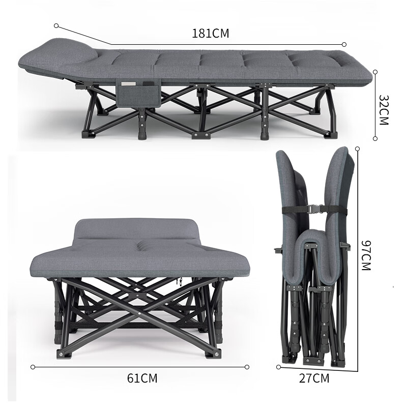 Double Xinda Folding Single Bed Portable Nap Bed Office Nap Bed Hospital Accompanying Bed Camp Bed Recliner B-39