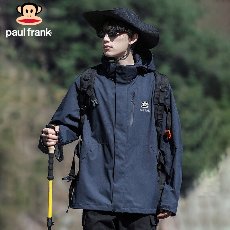 Paul Frank Jacket Men's Outdoor Work Jacket Men's Spring and Autumn Windproof Jacket Men's Mountaineering Men's Wear Dark Blue XL