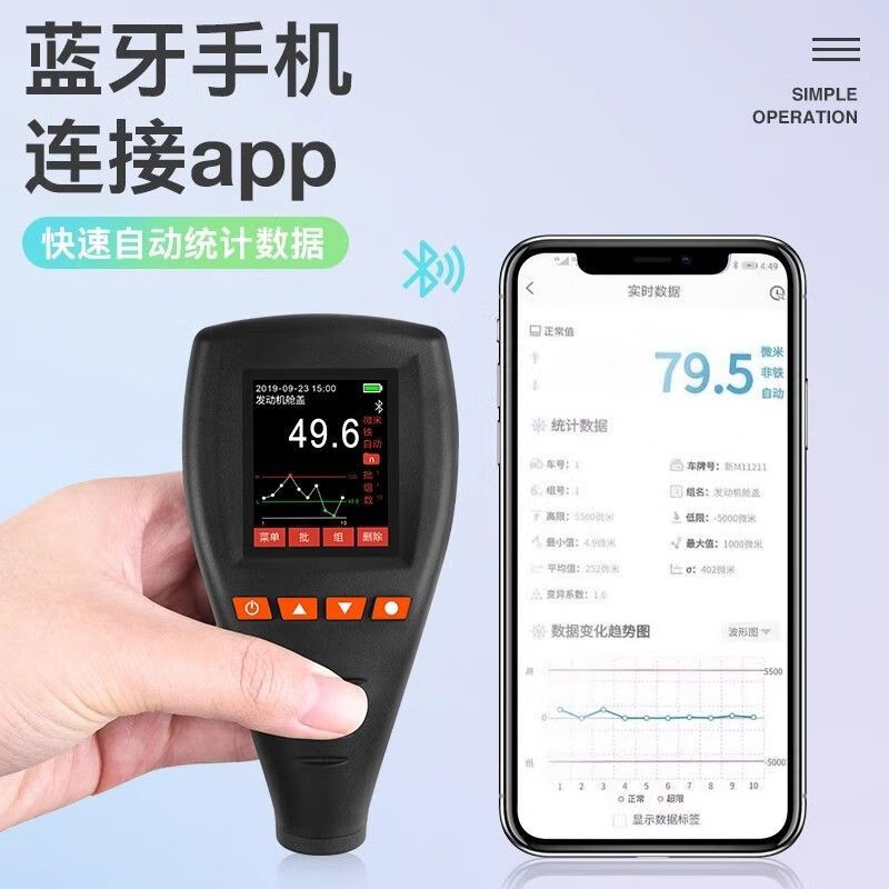 Customized coating thickness gauge film thickness gauge digital display coating paint galvanized layer thickness gauge high precision industrial paint film gauge GYJ-T760 thickness gauge