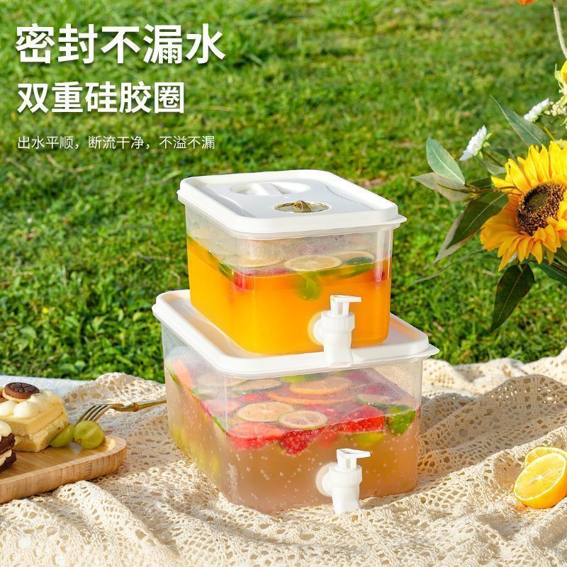 Taixi Pavilion summer ice water cold water bucket cold kettle with faucet and filter refrigerator household large-capacity fruit teapot Coke bucket 1 3L holds about 6 pounds of water