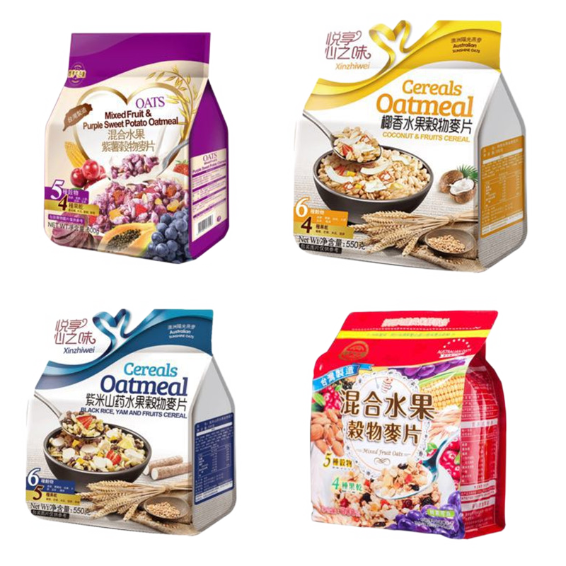 Imported from Taiwan, Heart's Taste Fruit and Nut Oatmeal Breakfast Drink Oatmeal Cereal Nutritious Dry Eat Ready-to-Eat Whole Grains 3 bags (please leave a message for taste)