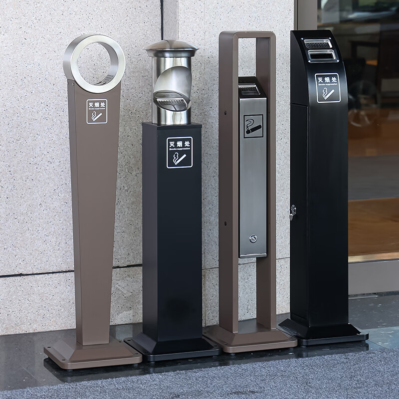 Vertical cigarette butt collection cigarette butt trash can smoking area floor-standing smoke extinguishing column outdoor stainless steel ash column commercial GPX-06A