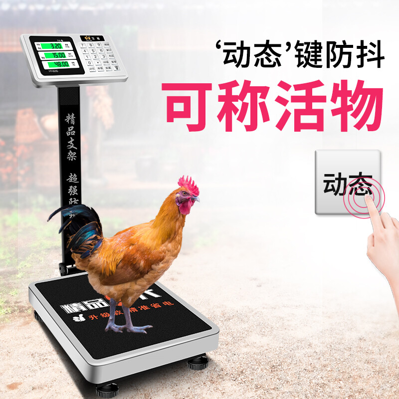 Zhizun (ZHIZUN) waterproof electronic weighing scale for business use, commercial platform scale, stall scale, floor scale, 300 kg kitchen electronic scale, aquatic seafood pricing scale, fruit express scale, red letter model 200 kg 32*42, indoor use for the elderly