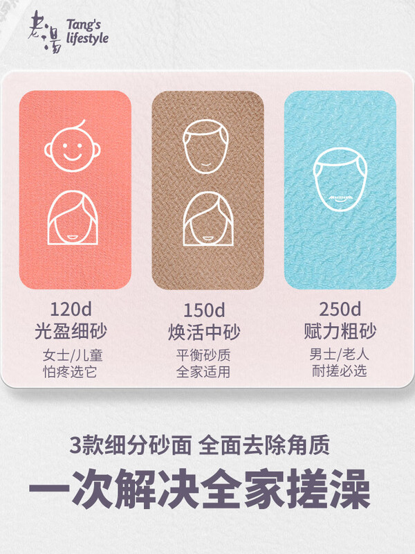 Laotang Northeastern bath towel for women, old-fashioned bath towel for men, household strong mud rub artifact, coarse sand bath towel, single layer medium sand bath towel, 3 pack