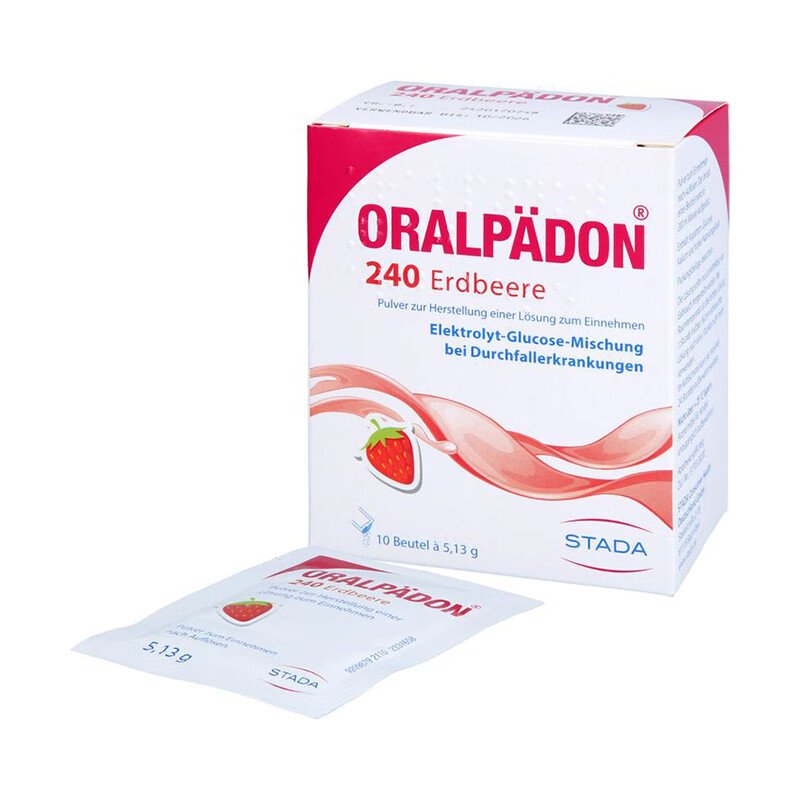 STADA Germany imported Oralpaedon rehydration salt infant electrolyte water rehydration granules baby children adult diarrhea 103.3g*2 boxes strawberry flavor + banana flavor combination pack