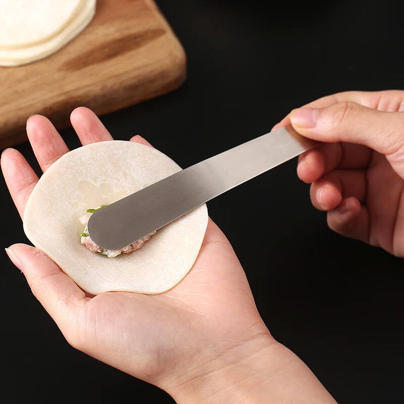 He Jiagong's Dumpling Making and Stuffing Board Dumpling Making and Stuffing Board 304 Stainless Steel Chaos Steamed Bun Filling Picking and Vegetable Filling Spoon Flat 304 Steel (Quantity 2)