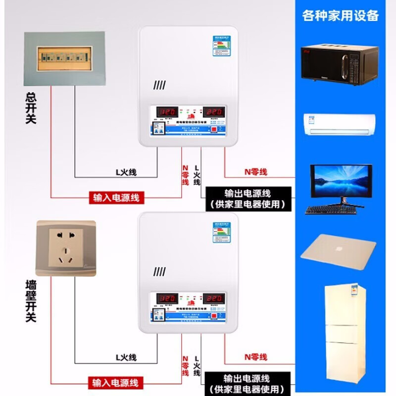 Jiadunshi voltage regulator 220v household high-power air conditioner special voltage regulator fully automatic commercial ultra-low voltage voltage stabilizer 16.6KW - can be connected to the main switch and can be equipped with 3P air conditioner