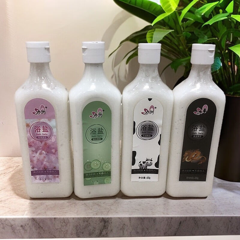 Lizhou 650g scrub bath salt bath cologne whole body milk salt bath rose bottle SN249 rose two bottles
