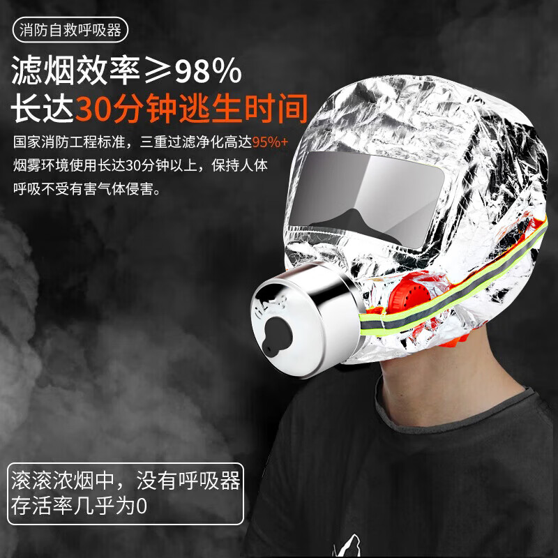 Zhunhang gas mask fire mask escape smoke mask self-rescue respirator TZL30 upgraded model