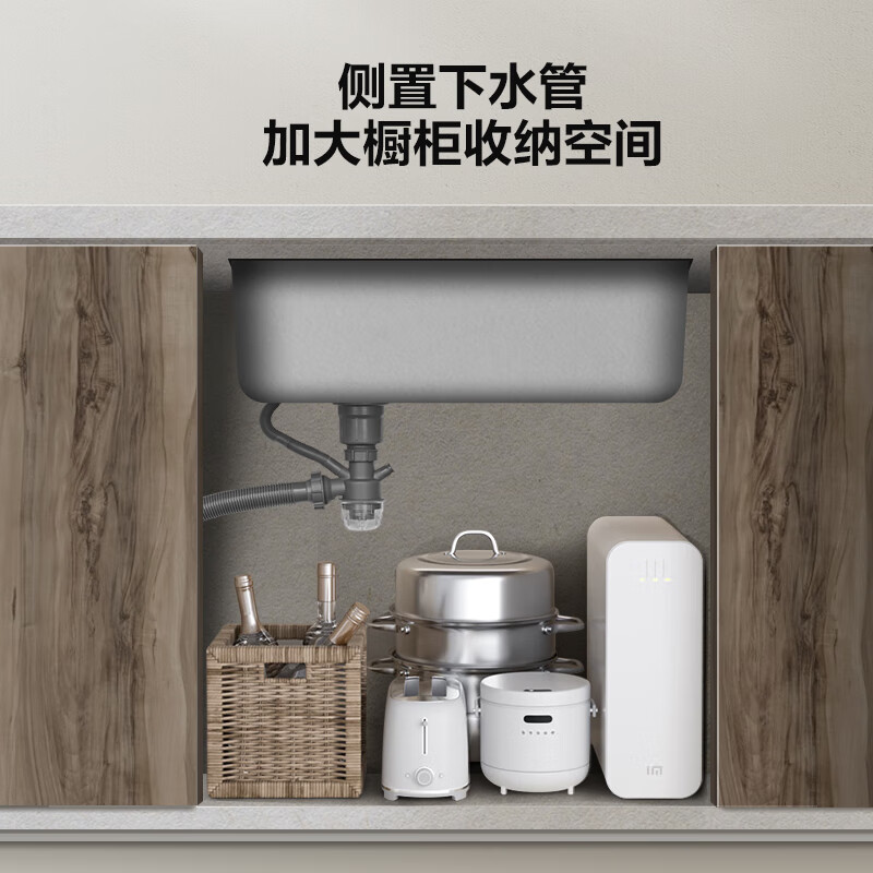 VATTI sink large single-slot washbasin integrated basin 304 stainless steel kitchen sink sink top and bottom installation S1