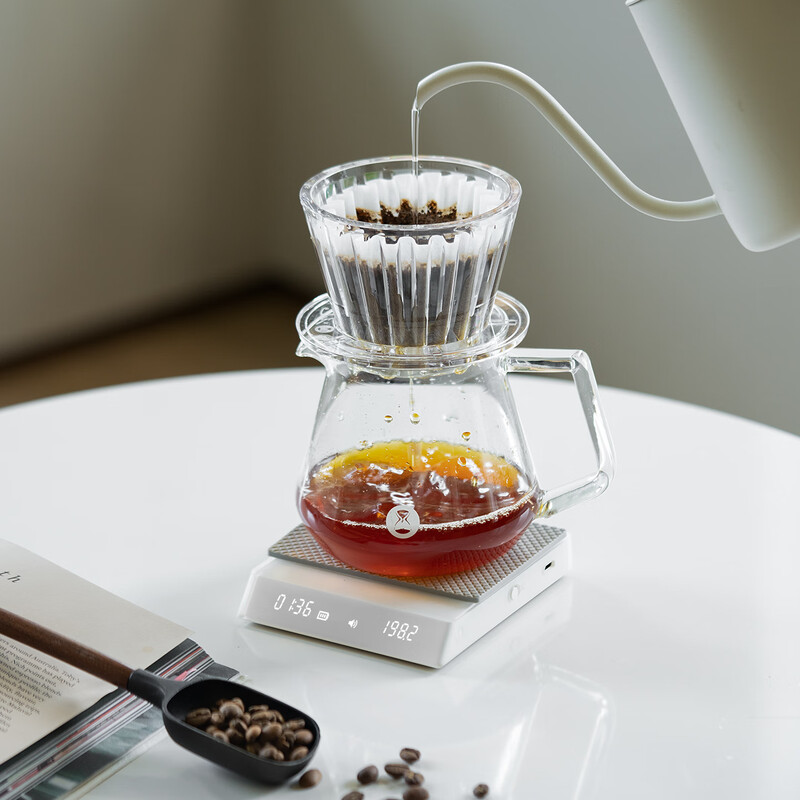 Taimo Black Mirror NANO Italian Coffee Electronic Scale Mini Portable Italian Coffee Scale High-Precision Hand-brewed Coffee Scale NANO Coffee Electronic Scale-White